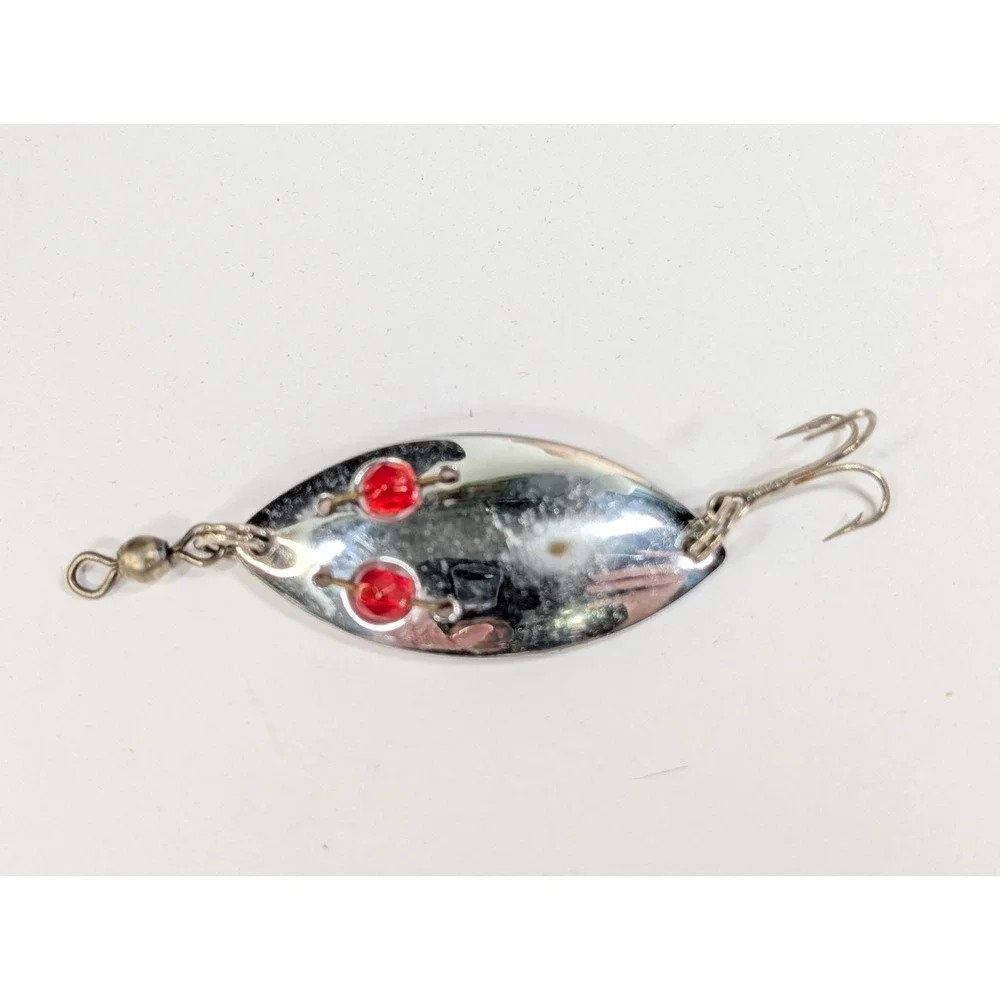Vintage‎ Red Eye Wiggler Sliver Spinning Lure, Hofschneider Co.
